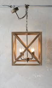 Metal Wood Box Chandelier Painted Fox Home Wood And Metal Chandelier Wood Chandelier Square Chandelier