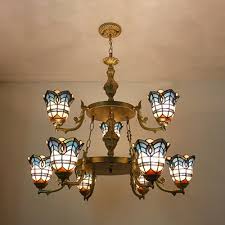 Unfollow victorian ceiling lights to stop getting updates on your ebay feed. Dome Shade Pendant Lamp 9 Lights Victorian Style Stained Glass Hanging Light For Living Room Takeluckhome Com