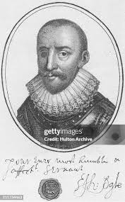 Military commander Sir John Ogle , circa 1635. The seal and signature...  News Photo