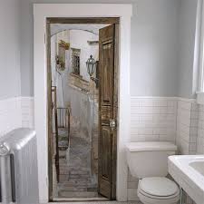Sticker Pour Porte En Trompe L Oeil Ruelle Charmante Deco Campagne Authentique Decoration Pour Porte Porte De Chambre Deco Chambre Pastel Deco Salle De Bain