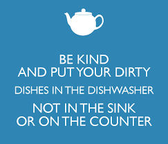 dirty dishes in the dishwasher