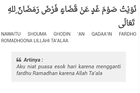 Niat Puasa Qadha