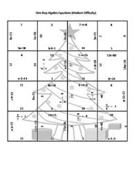 Christmas Algebra One Step Equations Puzzle One Step Equations Christmas Algebra Algebra Worksheets