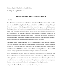 No need to wander anywhere. Pdf Foreign Banks Operation In Kosovo Muhamet Hajdari Academia Edu