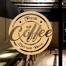 Coffee bar decal • freshly brewed coffee • decal for diy coffee bar sign • coffee decor • farmhouse decal • country kitchen decor. Coffee Shop Window Decals Decorative Stickers Csp003 Vivid
