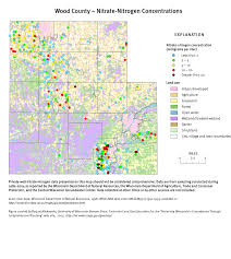 Protecting Groundwater In Wisconsin Through Comprehensive Planning Wood County Nitrate Nitrogen Concentrations Map