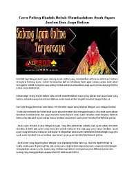 Mari kita simak penjelasan agen sabung ayam. Cara Paling Mudah Untuk Membedakan Anak Ayam Jantan Dan Juga Betina