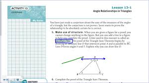 See math all around them. Springboard Geometry Unit 2 Lesson 13 1 Youtube