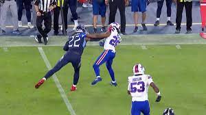 Derrick henry backs up josh norman just a little bit with a stiff arm. Derrick Henry Sends Josh Norman Flying With Wicked Stiff Arm
