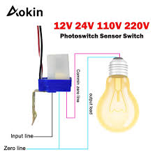 Light Sensor Switch Automatic Auto On Off Photocell Street Light Switch Dc 12v 24v Ac 110v 220v Photo Control Photoswitch Sensor Wish