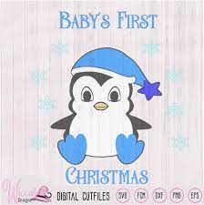 Christmas Boy Penguin Svg Baby Boy Cut File Wiccatdesigns Digital Illustrations
