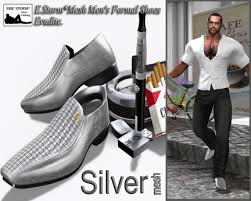 Mens formal leopard printing faux leather dress oxford shoes party show clubwear. Second Life Marketplace E Storm Mesh Men S Formal Shoes Erudite Silver