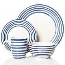 Black And White Dinner Plates Uk Sabichi 16 Piece Stoneware Portabello Dinner Set Blue Amazon Co Uk Kitchen Home Clasicos