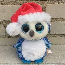 Aliexpress Com Buy Ty Big Eyes Christmas Blue Owl Plush Toy Soft Toy From Reliable Toy Corvette Suppliers On Children Online Owl Plush Plush Animals Big Eyes
