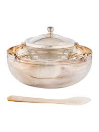 Christofle Silverplate Caviar Server W Spoon Tabletop And Kitchen Cfl21663 The Realreal Silver Plate Caviar Christofle