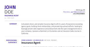 Top skills listed in a health insurance agent example resume are motivation for sales, good math skills, interpersonal and communication skills, persuasion, and organization. Insurance Agent Job Description Summary