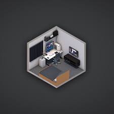 Twistereli On Instagram Randomfrankp S Gaming Setup You Should Check His Youtube If You Re Into Tech C4d Gaming Room Setup Bedroom Setup Isometric Room