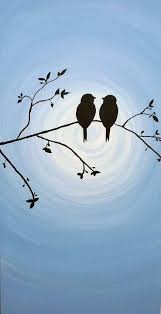 Bird Sitting On Tree Branch Drawing Pin By Just For You Prophetic Art On My Pictures Shadow Painting Silhouette Art Art Painting
