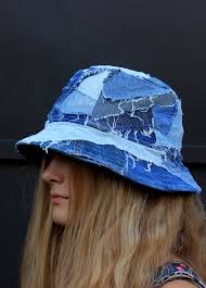 Jeans Patchwork Bucket Hat For Mad Man And Woman Hipster Punk Hat Zinanatko On Etsy Denim Hat Outfits With Hats Bucket Hat Fashion