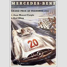 Poster parole chiave per descrivere la fotografia: Mercedes Benz 1954 Gp Fangio Art Retro Vintage Poster Art