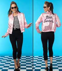 Pink la s from grease stylish diy costumes. Sunglasses On Top Of Your Hair Head Pink Lady Costume Pink Ladies Pink Ladies Jacket