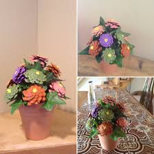 Pinecone Flowers In Terra Cotta Pots Bastelideen Dekoration Holzkunst