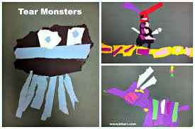 Tear Monsters K6art Com Elementary Art Projects Art Classroom Kindergarten Art