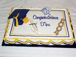 Yellow And Blue Grad Graduation Sheet Cakes Half Sheet Cake Graduation Cakes
