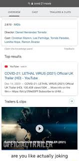 Top upcoming movies 2021 (all trailers). Covid 21 Movie Overview Cast Trailers And Clips Imdb Director Daniel Hernandez Torrado Cast Christian Stamm