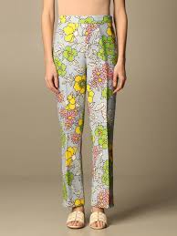 Wide leg palazzo pants pattern tutorial | slash and spread method. Tory Burch Trousers With Floral Pattern Pants Tory Burch Women Multicolor Pants Tory Burch 78863 Giglio En