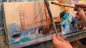 Choose your favorite san francisco golden gate bridge paintings from 752 available designs. Oil Painting Golden Gate Bridge Part 1 Youtube