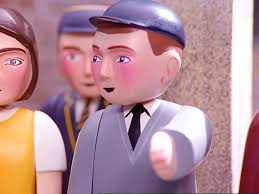 James angrily leaving Elsbridge station after Toby reminded him of the  bootlace incident.