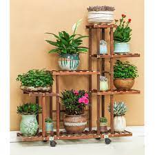 Find great deals on ebay for wooden plant pot stand. Fir Wood Plant Flower Pot Stand Shelf Rack Display Wheels Indoor Outdoor Garden Walmart Com Plant Stand With Wheels Flower Pots Flower Planters