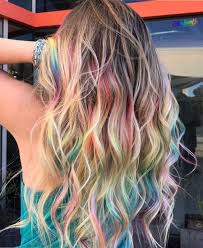 The one downside to many fashion colors/rainbow hair is that the hair must be lightened to a pale blonde. Blonde Hairs With Rainbow Color Looking Beautiful In 2019 Hair Styles Rainbow Hair Color Peekaboo Hair