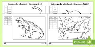 Check spelling or type a new query. Kolorowanka Z Liczbami Dinozaury Teacher Made