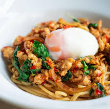 Marion Grasby On Instagram Spicy Thai Pork Basil Spaghetti My Love For Fusionpasta Is Only Outweighed By My L Spicy Thai Dinner Recipes Spicy Spaghetti
