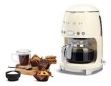 50's Style Programmable 10-Cup Drip Coffee Maker, Cream Smeg