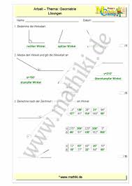 Kostenlose übungen und arbeitsblätter für mathe in der 6. Winkel 1 Klassenarbeit Mathe Klasse 5 6 Mathiki De