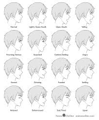 How To Draw Anime Male Facial Expressions Side View