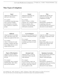 Supporting kids with special needs works best when both regular education and special education staff work here are some examples of modifications. Curriculum Modifications And Adaptations 2