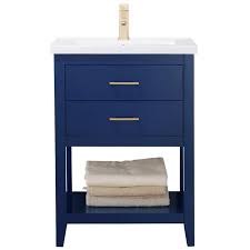 24 inch bathroom vanities : Design Element S02 24 Blu Cara 24 Inch Bath Vanity In Blue
