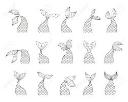 Check spelling or type a new query. Mermaid Tail Set Fabulous Sea Girl With Scales And Fins Instead Royalty Free Cliparts Vectors And Stock Illustration Image 153091215