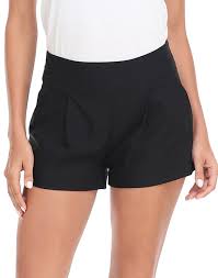 HDE Women's Stretchy Dress Shorts, 3" Inseam, High Waisted, Summer Shorts,  Black, M - Walmart.com