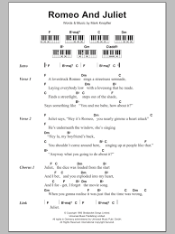 intro f#m c# f#m c#. Romeo And Juliet Sheet Music Dire Straits Piano Chords Lyrics