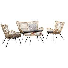 le sud loungeset monte carlo naturel grijs 4 delig monte carlo stoelen tuin lounge stoel