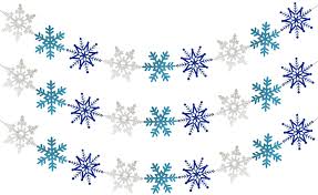 Free shipping on orders over $25 shipped by amazon. Buy 3pcs White Blue Glittery Snowflake Banner Christmas Holiday Themed Party Decorations Winter Wonderland Mantle Home Decor Santa Festive Party Decor Kids Birthday Baby Shower Party Decorations Online In Indonesia B08gkxjd2w