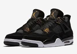 Jordan 4s Black And Gold Nike Air Jordan 4 Retro Royalty Iv Sz 4 12 Black Suede Metallic Gold 308497 032 Clothing Shoes Accessories Air Jordans Air Jordans Retro Mens Shoes Black