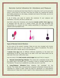 Remote Control Vibrators For Vibrations And Pleasure By Lovguru Issuu