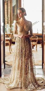 18 Gold Wedding Gowns For Brides To Shine Colored Wedding Dresses Vintage Inspired Wedding Dresses Red Bridal Dress