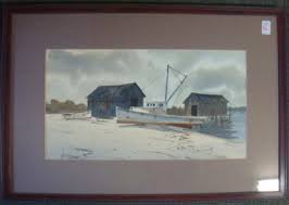 Beach Scene Watercolor By Wayne Fulcher: